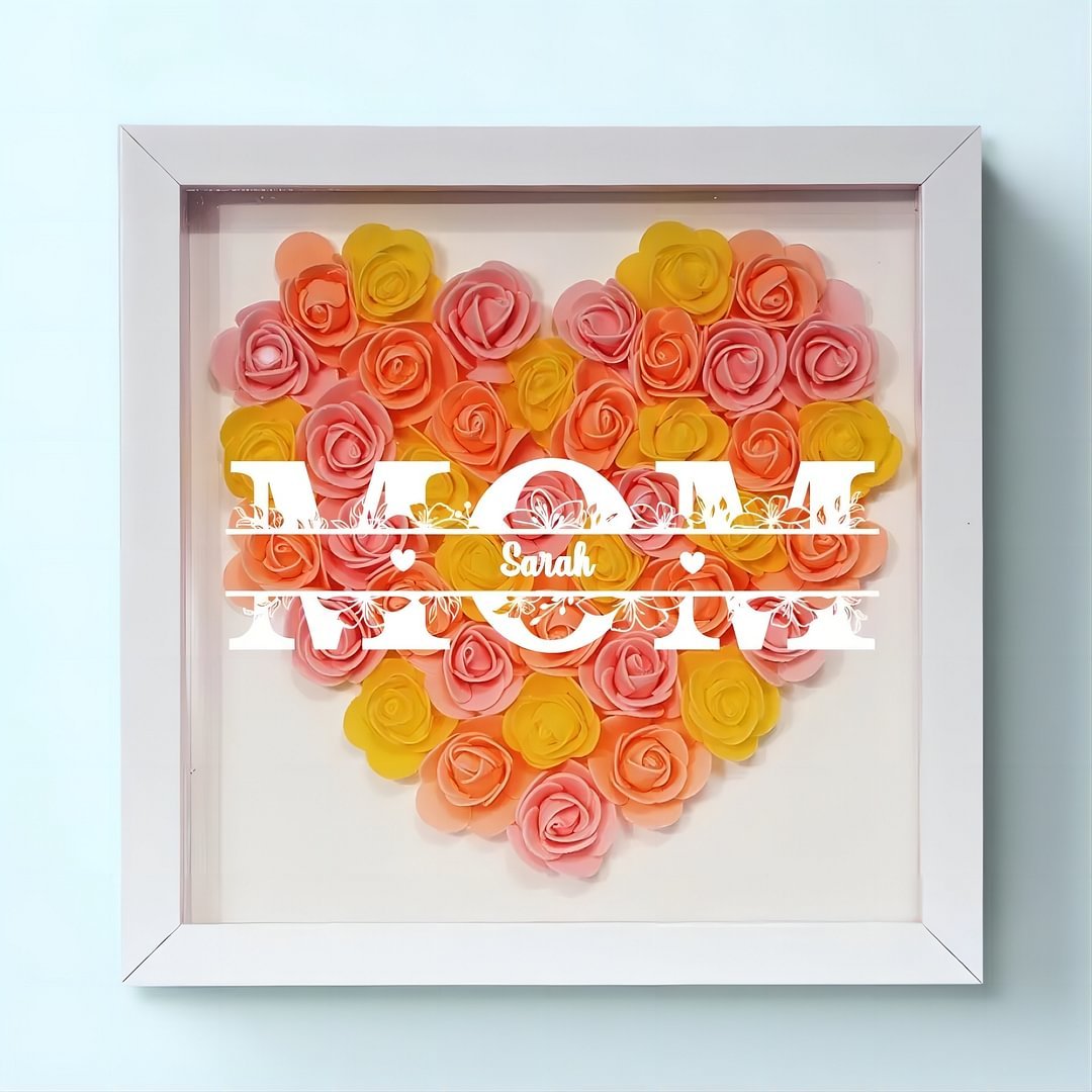 Every Mom Deserves Flowers - Family Personalized Custom Flower Shadow Box - Mother's Day, Gift For Mom, Grandma -Creatgifts