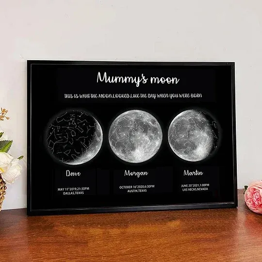 Mother's Day Special Gift Customized Special Anniversary Moon Night Sky Family Gift - Mummy's Universe, Mum's Moons-Creatgifts