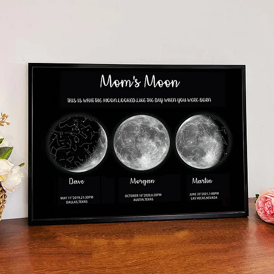 Mother's Day Special Gift Customized Special Anniversary Moon Night Sky Family Gift - Mummy's Universe, Mum's Moons-Creatgifts