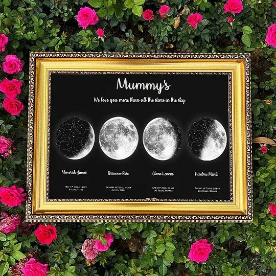 Mother's Day Special Gift Customized Special Anniversary Moon Night Sky Family Gift - Mummy's Universe, Mum's Moons-Creatgifts