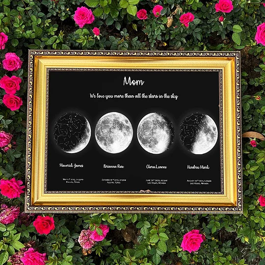 Mother's Day Special Gift Customized Special Anniversary Moon Night Sky Family Gift - Mummy's Universe, Mum's Moons-Creatgifts