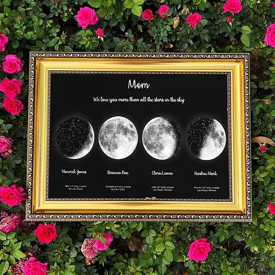 Mother's Day Special Gift Customized Special Anniversary Moon Night Sky Family Gift - Mummy's Universe, Mum's Moons-Creatgifts