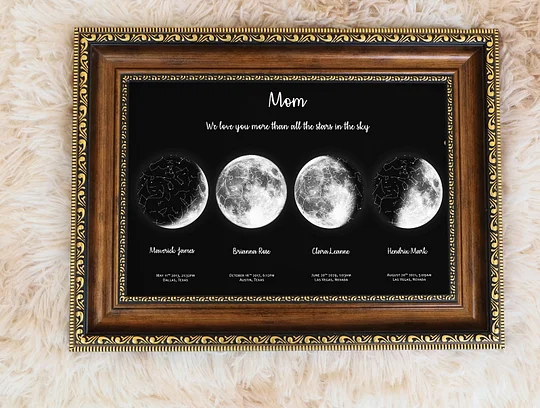 Mother's Day Special Gift Customized Special Anniversary Moon Night Sky Family Gift - Mummy's Universe, Mum's Moons-Creatgifts