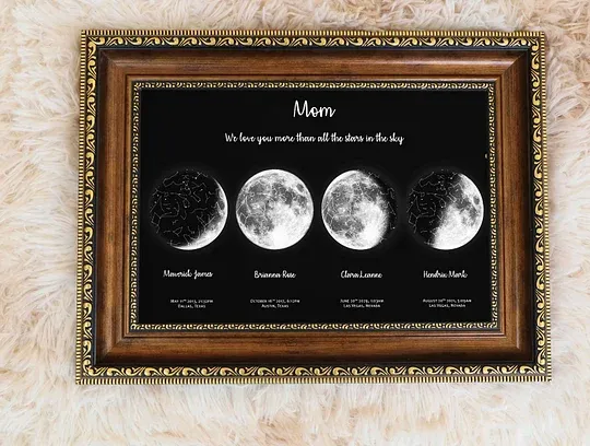 Mother's Day Special Gift Customized Special Anniversary Moon Night Sky Family Gift - Mummy's Universe, Mum's Moons-Creatgifts