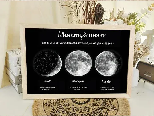 Mother's Day Special Gift Customized Special Anniversary Moon Night Sky Family Gift - Mummy's Universe, Mum's Moons-Creatgifts