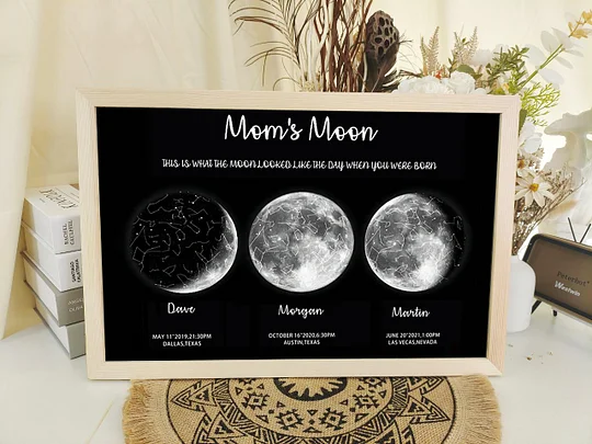 Mother's Day Special Gift Customized Special Anniversary Moon Night Sky Family Gift - Mummy's Universe, Mum's Moons-Creatgifts