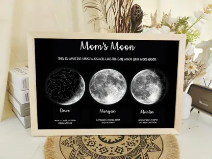 Mother's Day Special Gift Customized Special Anniversary Moon Night Sky Family Gift - Mummy's Universe, Mum's Moons-Creatgifts