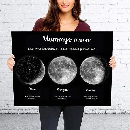 Mother's Day Special Gift Customized Special Anniversary Moon Night Sky Family Gift - Mummy's Universe, Mum's Moons-Creatgifts