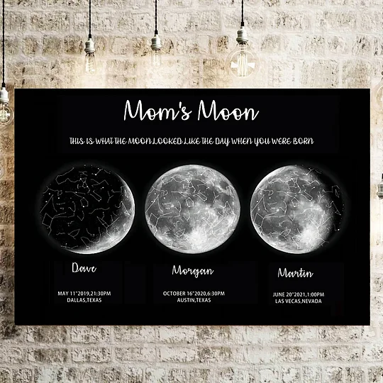 Mother's Day Special Gift Customized Special Anniversary Moon Night Sky Family Gift - Mummy's Universe, Mum's Moons-Creatgifts