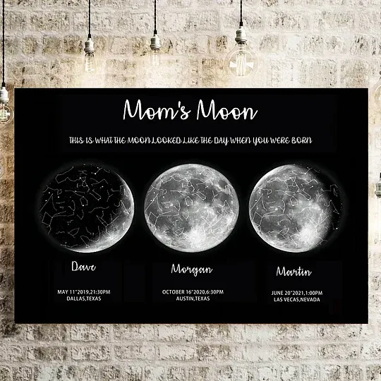 Mother's Day Special Gift Customized Special Anniversary Moon Night Sky Family Gift - Mummy's Universe, Mum's Moons-Creatgifts