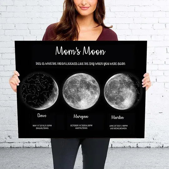 Mother's Day Special Gift Customized Special Anniversary Moon Night Sky Family Gift - Mummy's Universe, Mum's Moons-Creatgifts