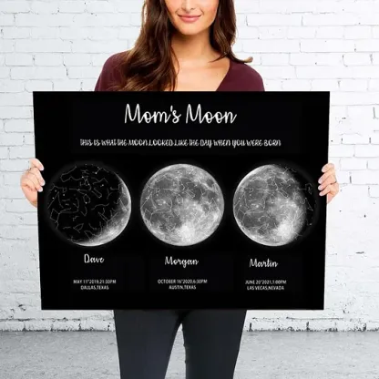 Mother's Day Special Gift Customized Special Anniversary Moon Night Sky Family Gift - Mummy's Universe, Mum's Moons-Creatgifts