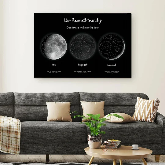 Mother's Day Special Gift Customized Special Anniversary Moon Night Sky Family Gift - Mummy's Universe, Mum's Moons-Creatgifts