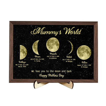 Mother's Day Gift Custom Moon Phase Art Frame for Mum - Mother's Universe, Mum's Gift