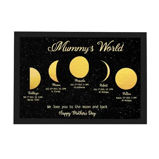 Mother's Day Gift Custom Moon Phase Art Frame for Mum - Mother's Universe, Mum's Gift