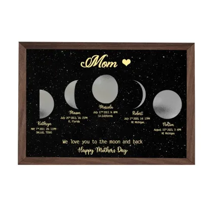 Mother's Day Gift Custom Moon Phase Art Frame for Mum - Mother's Universe, Mum's Gift
