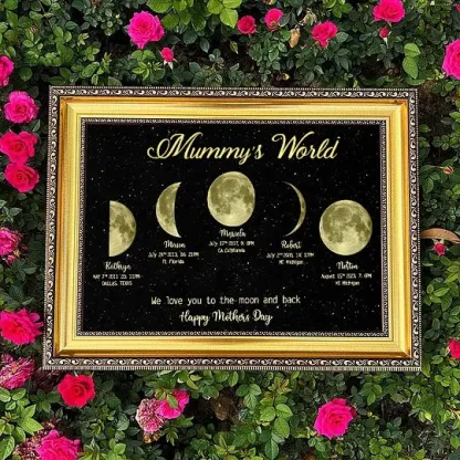 Mother's Day Gift Custom Moon Phase Art Frame for Mum - Mother's Universe, Mum's Gift