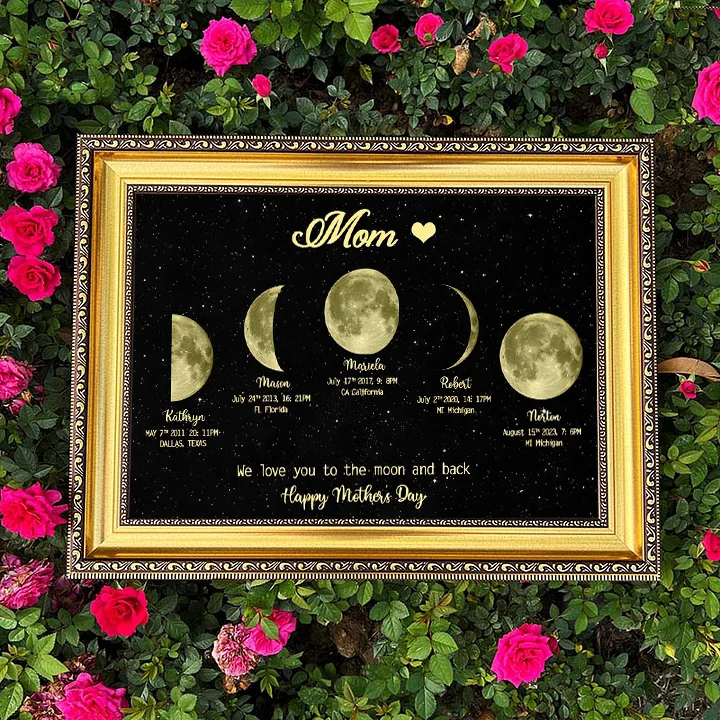 Mother's Day Gift Custom Moon Phase Art Frame for Mum - Mother's Universe, Mum's Gift