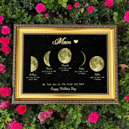 Mother's Day Gift Custom Moon Phase Art Frame for Mum - Mother's Universe, Mum's Gift