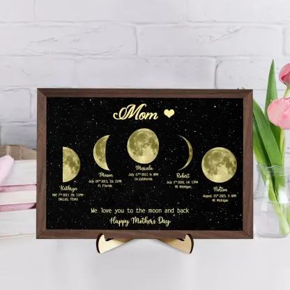 Mother's Day Gift Custom Moon Phase Art Frame for Mum - Mother's Universe, Mum's Gift