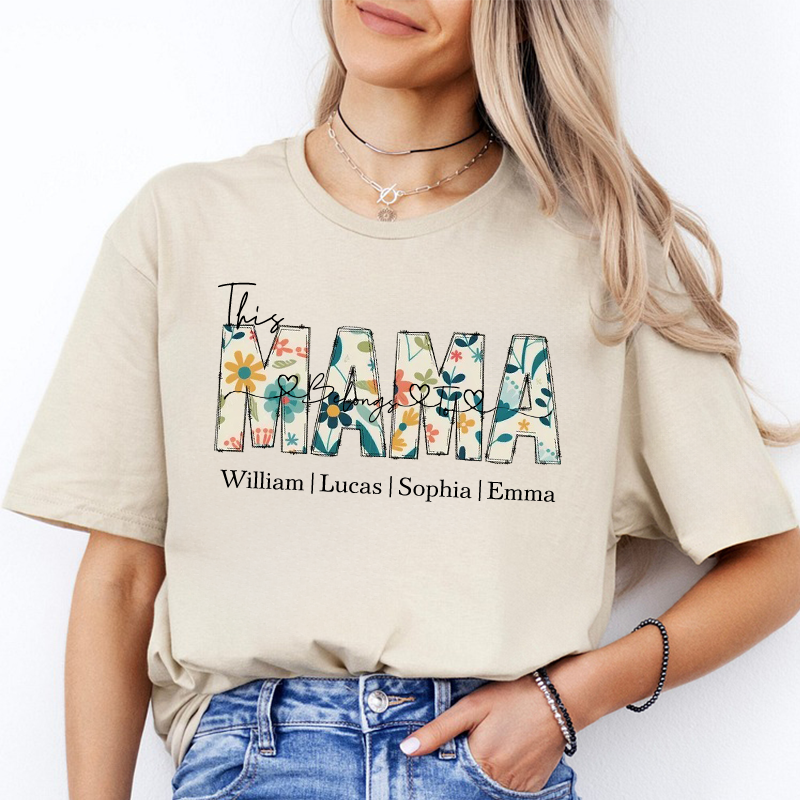 Personalized This Belongs to mum-Wear Heart On Sleeve Mama Sweatshirt with Kid Names on Sleeves-Mother's Day Sale!-Creatgifts