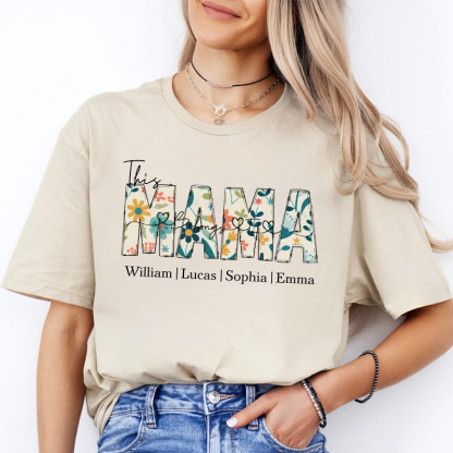 Personalized This Belongs to mum-Wear Heart On Sleeve Mama Sweatshirt with Kid Names on Sleeves-Mother's Day Sale!-Creatgifts