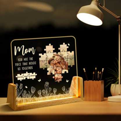 Custom Personalized Photo Piece Night Light Plaque, Mother's Day Gifts