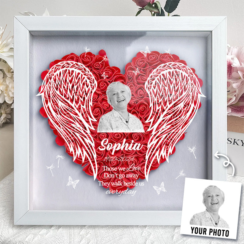 Personalized Flower Shadow Box - Gift For Loss Memorial Gift
