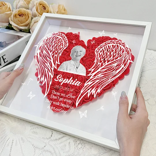 Personalized Flower Shadow Box - Gift For Loss Memorial Gift