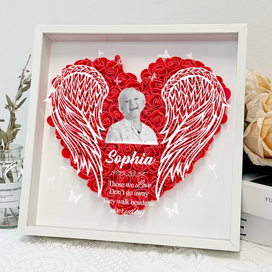 Personalized Flower Shadow Box - Gift For Loss Memorial Gift