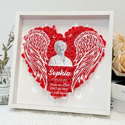 Personalized Flower Shadow Box - Gift For Loss Memorial Gift