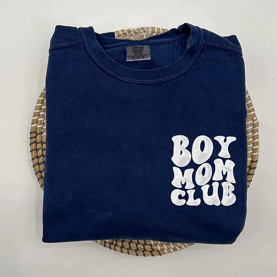 Boy Mom Club Sweatshirt, Mama Sweatshirt with Kids Name on Sleeve, Baby Shower Gift for Mom
