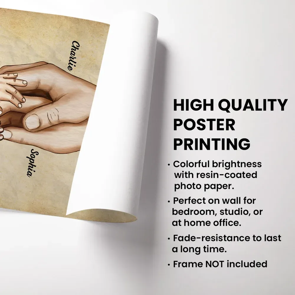 Together We Make A Family Hands In Hands Personalized Poster, Gift For Family