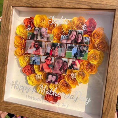 Personalized Mother's Day Photo Flower Shadow Box