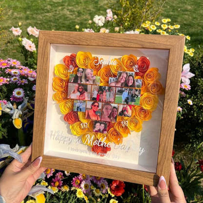 Personalized Mother's Day Photo Flower Shadow Box