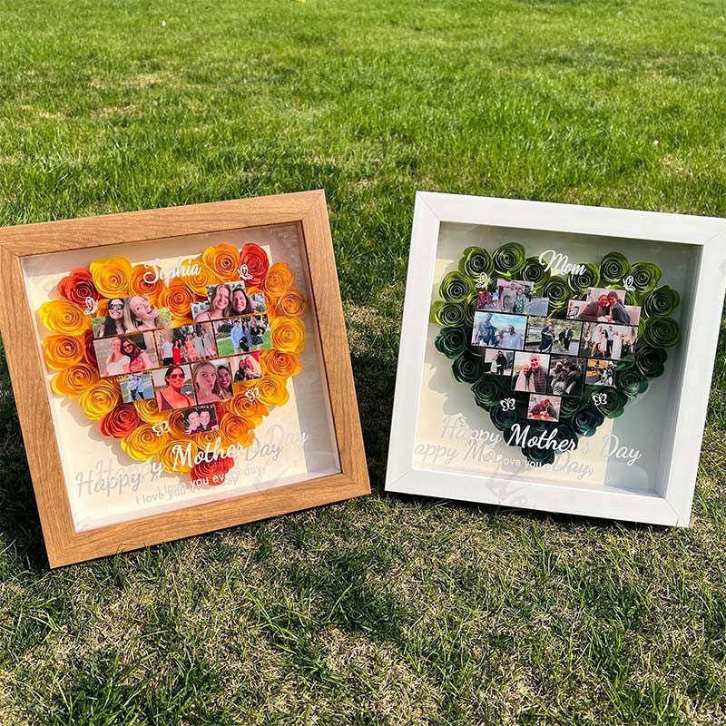 Personalized Mother's Day Photo Flower Shadow Box