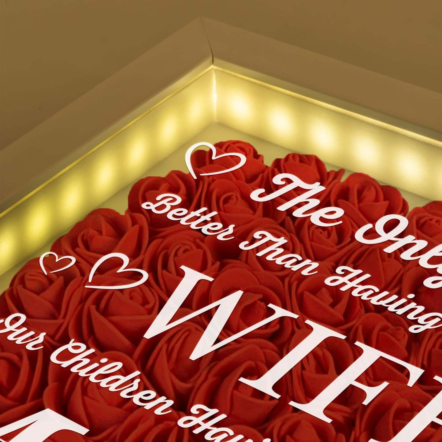Having You As My Wife Mother's Day Gift - Personalized Flower Shadow Box With LED Light