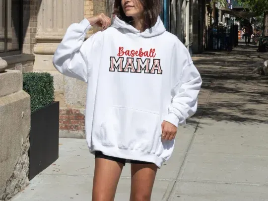Baseball Mama Embroidered Hoodie Baseball Gifts Cheer Mom Embroidered Gift