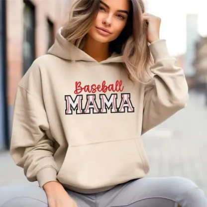 Baseball Mama Embroidered Hoodie Baseball Gifts Cheer Mom Embroidered Gift