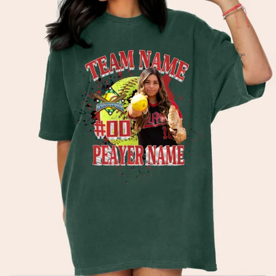 Baseball/Football/Soccer/Softball/Hockey Shirt Personalized Photo Shirt Custom Sports Mom Football Season Ball-Creatgifts