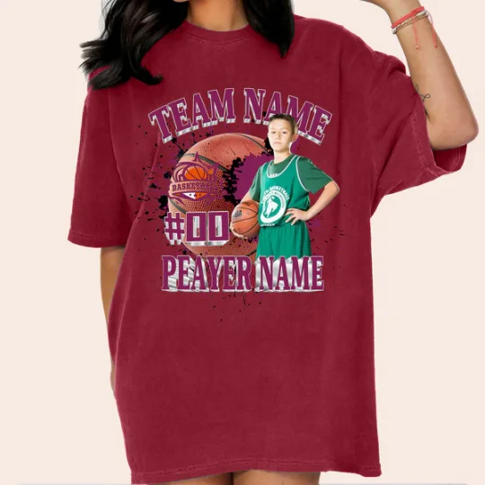 Baseball/Football/Soccer/Softball/Hockey Shirt Personalized Photo Shirt Custom Sports Mom Football Season Ball-Creatgifts