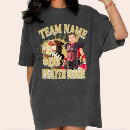 Baseball/Football/Soccer/Softball/Hockey Shirt Personalized Photo Shirt Custom Sports Mom Football Season Ball-Creatgifts