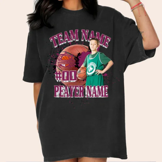 Baseball/Football/Soccer/Softball/Hockey Shirt Personalized Photo Shirt Custom Sports Mom Football Season Ball-Creatgifts