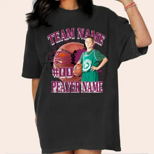 Baseball/Football/Soccer/Softball/Hockey Shirt Personalized Photo Shirt Custom Sports Mom Football Season Ball-Creatgifts