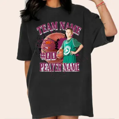 Baseball/Football/Soccer/Softball/Hockey Shirt Personalized Photo Shirt Custom Sports Mom Football Season Ball-Creatgifts