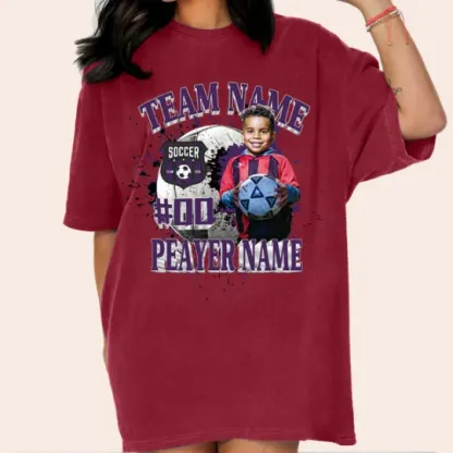 Baseball/Football/Soccer/Softball/Hockey Shirt Personalized Photo Shirt Custom Sports Mom Football Season Ball-Creatgifts