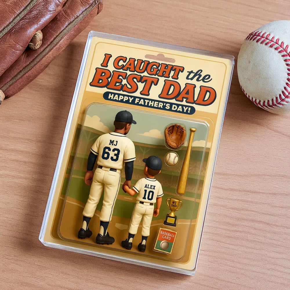 We Caught the Best Dad Baseball Custom Figure Personalized Acrylic Block Plaque, Father's Day Gift for Dad
