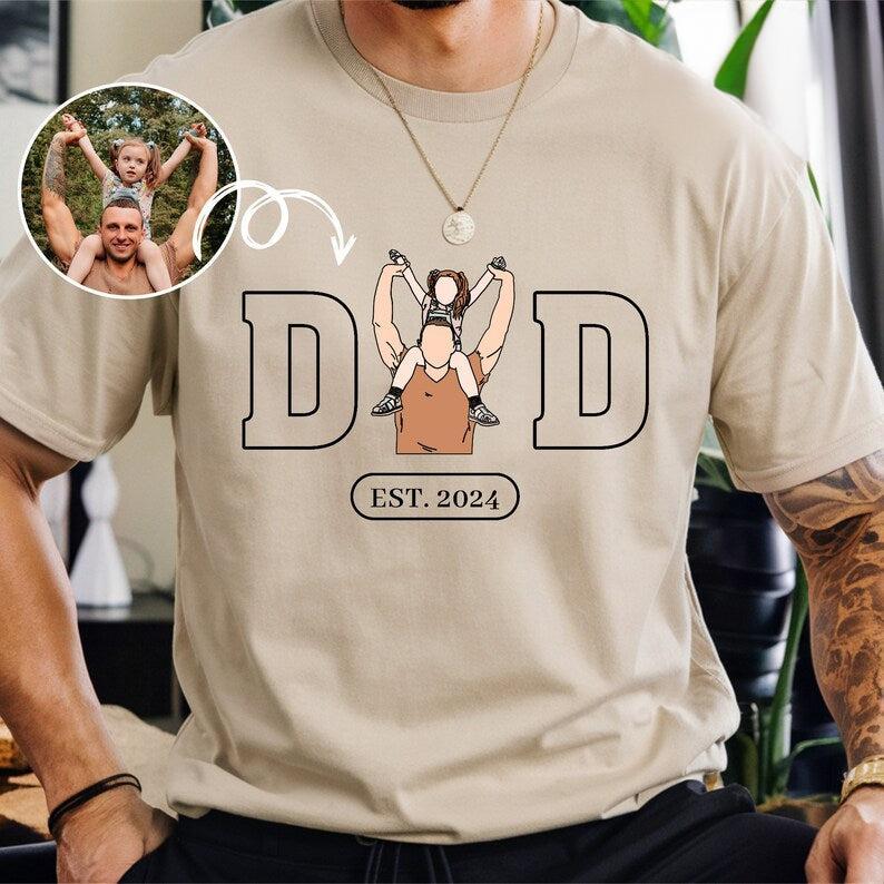 Personalized Dad Portrait Shirt, Custom Happy Father's Day Gift 2025