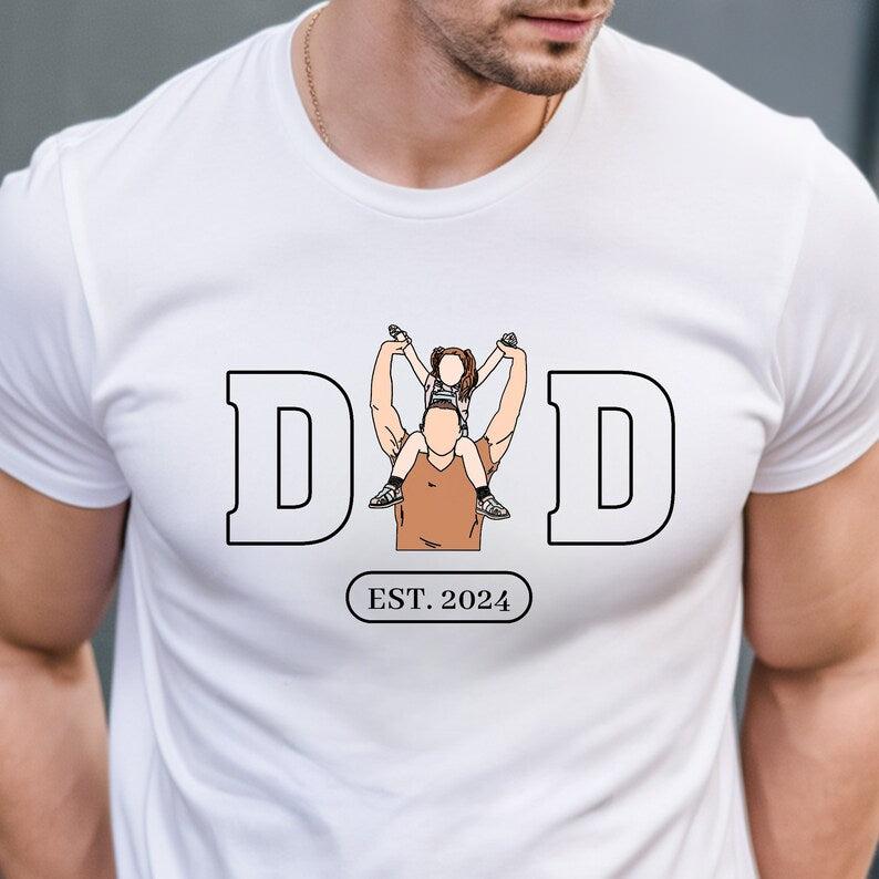 Personalized Dad Portrait Shirt, Custom Happy Father's Day Gift 2025