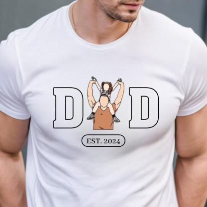 Personalized Dad Portrait Shirt, Custom Happy Father's Day Gift 2025